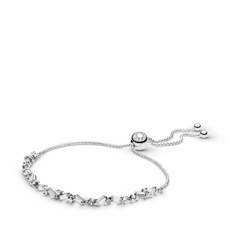 Pandora Glacial Beauty Sliding Bracelet Ireland - Sterling Silver/Silicone/Cubic Zirconia - 264051HN